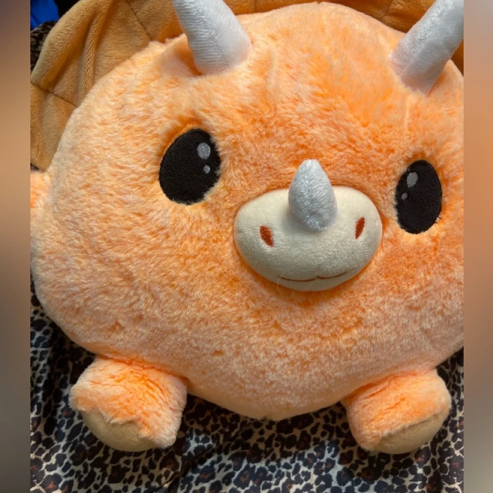 Triceratops Orange Stuffed Animal
